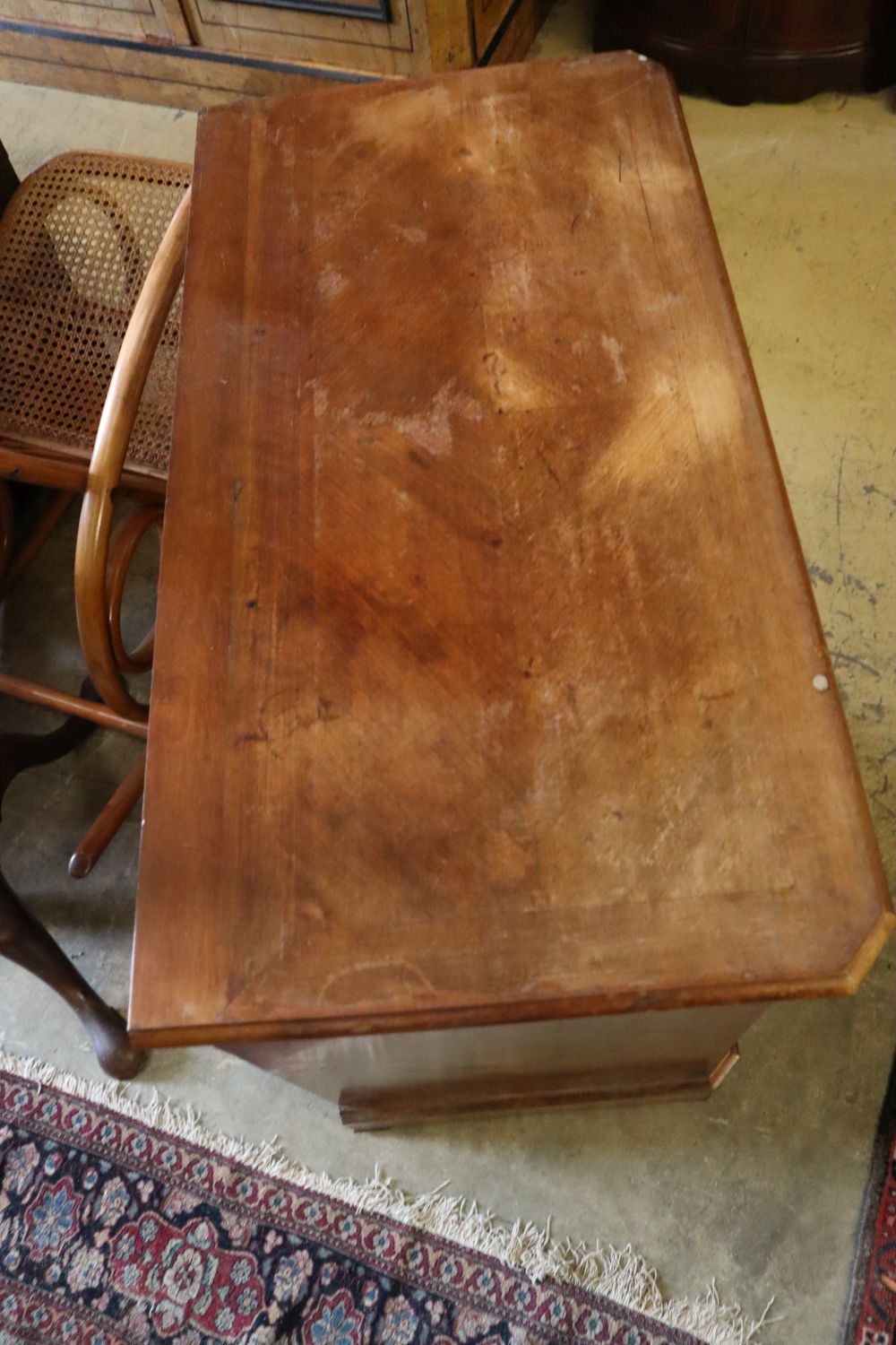 A 19th century Continental mahogany-veneered four-drawer chest, on plinth base, width 90cm depth 47cm height 80cm